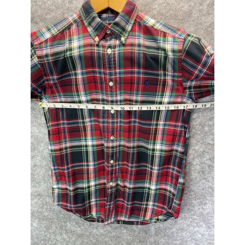 Ralph Lauren Shirt Boys Large 14-16 Plaid Button Down Long Sleeve Pony Embroider - Picture 6 of 9